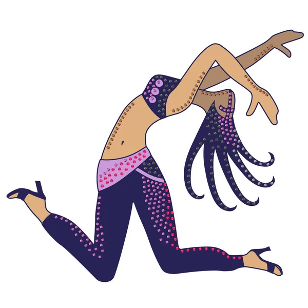 Danser-performer vrouw — Stockvector