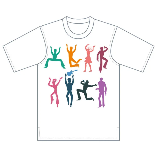 Танцоры, певцы, дизайн футболок — стоковый вектор