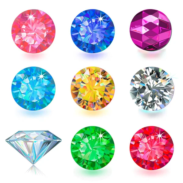 Juego de joyas de piedras preciosas — Vector de stock