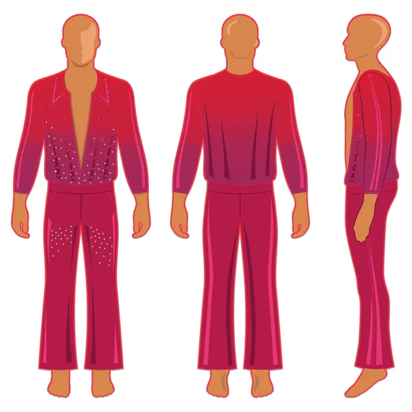 Silhouette homme en costume décoré — Image vectorielle