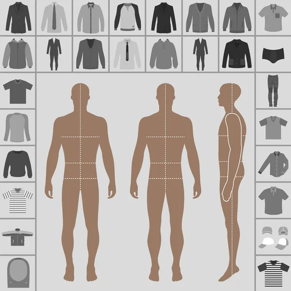 Conjunto de roupas masculinas — Vetor de Stock