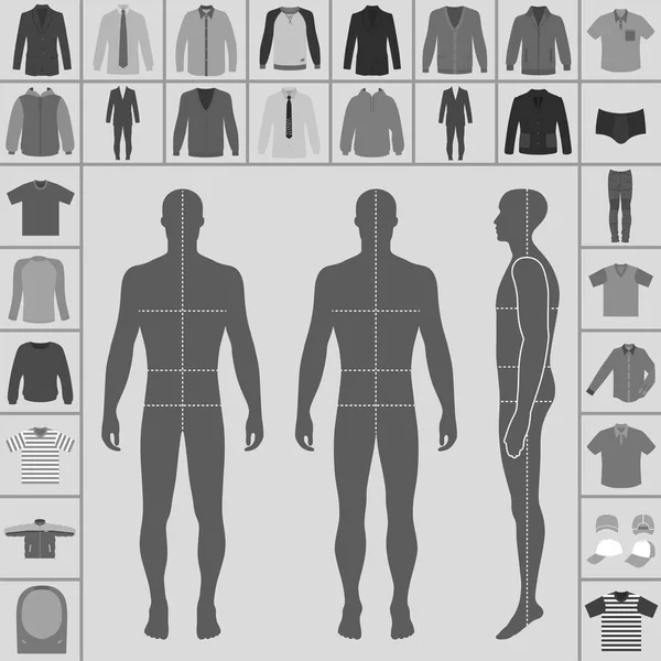 남자의 의류 세트 — 스톡 벡터