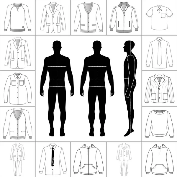 Conjunto de ropa para hombres — Vector de stock