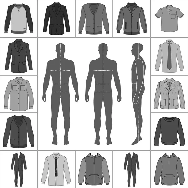 Conjunto de ropa para hombres — Vector de stock