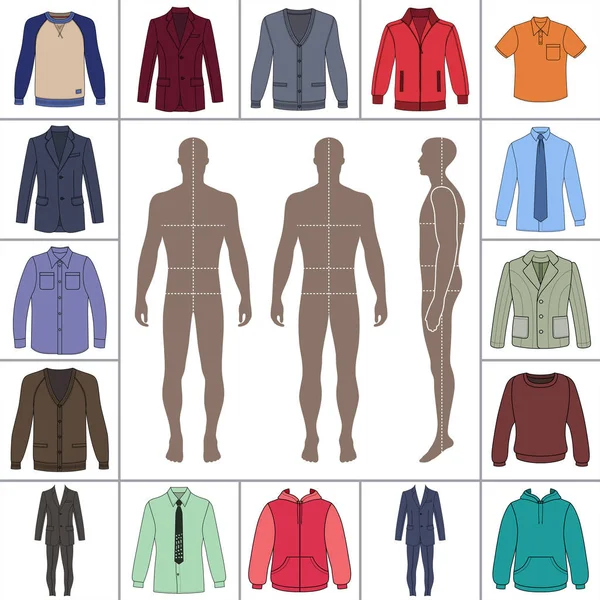 Mannen kleding set — Stockvector