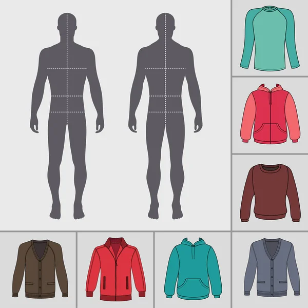 Conjunto de ropa para hombres — Vector de stock