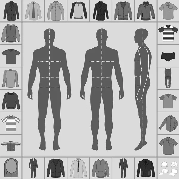 Ensemble de vêtements pour hommes — Image vectorielle