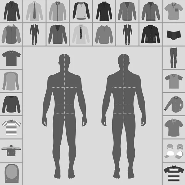 Conjunto de roupas masculinas —  Vetores de Stock