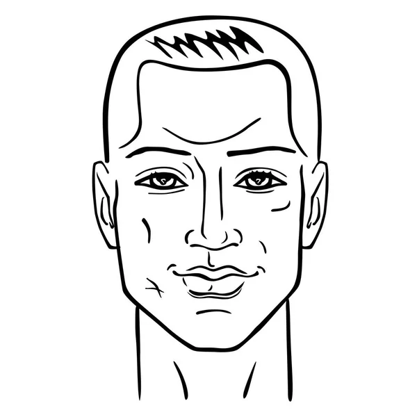 男髪型頭 — ストックベクタ