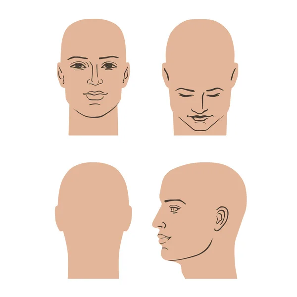 Man hairstyle head set — Stock Vector