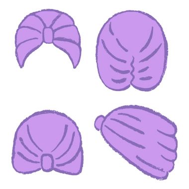 Türban veya duş cap şablonu