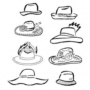 Yaz şapka, kapaklar şablon kümesi sıraladı. 