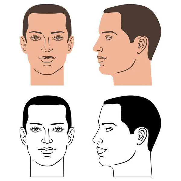 Muž účes hlavy — Stockový vektor
