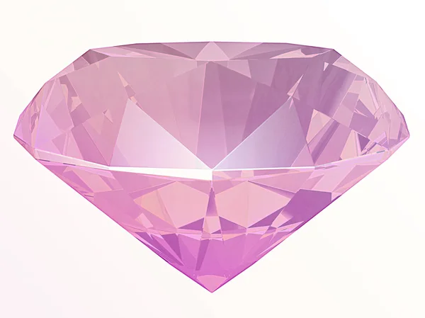 Vista lateral de diamante rosa Ilustración 3D —  Fotos de Stock
