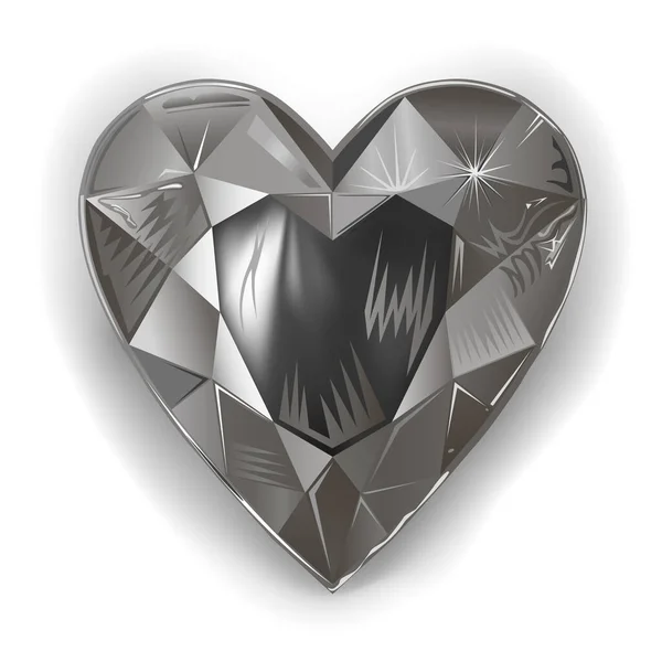 Καρδιά Κομμένα Σχήμα Πολύτιμων Λίθων Που Απομονώνονται Λευκό Φόντο — Διανυσματικό Αρχείο