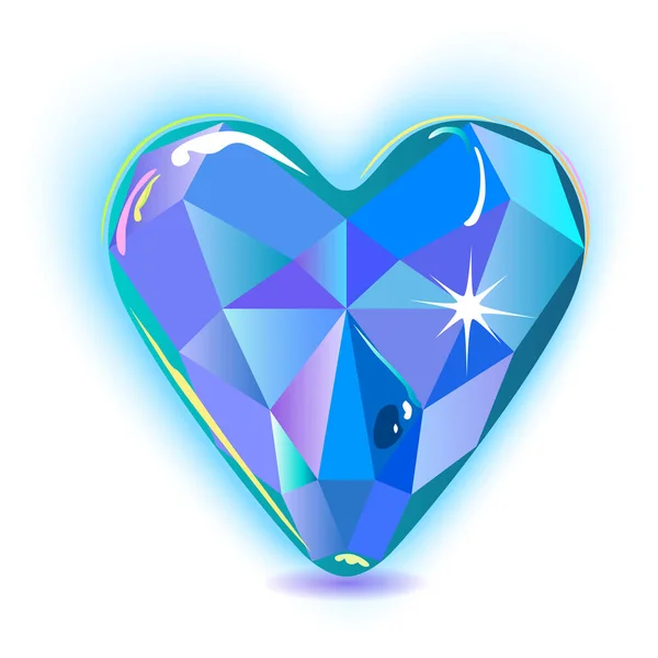 Heart Cut Gemstone Shape Isolated White Background — Stock Vector