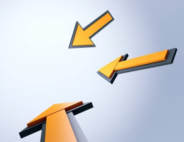 Üç ok bir noktaya işaret