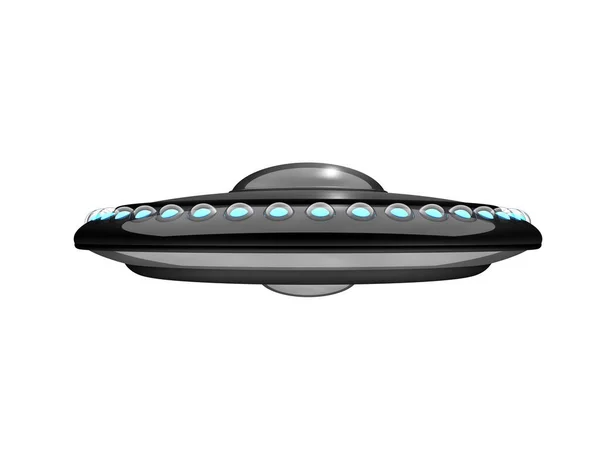 Alien spaceship isolated on white background. 3d