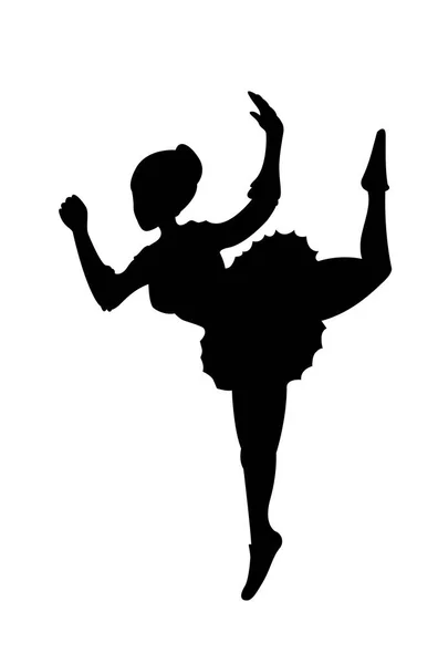 Balerin dans etmek. Siyah beyaz bir arka plan üzerinde balerin siluet. Vektör çizim