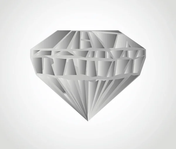 Μεγάλο Διαμάντι Που Λάμπει Εικονογράφηση Διάνυσμα Γκρι Φόντο Διαμάντι Εικόνα — Φωτογραφία Αρχείου