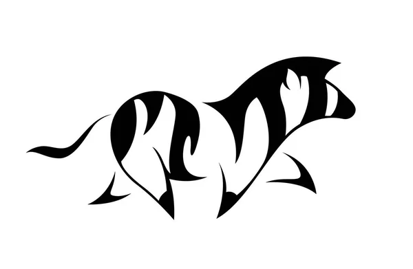 Abstrakte Schwarz Weiß Silhouette Einer Zebra Nahaufnahme Illustration Auf Weißem — Stockfoto