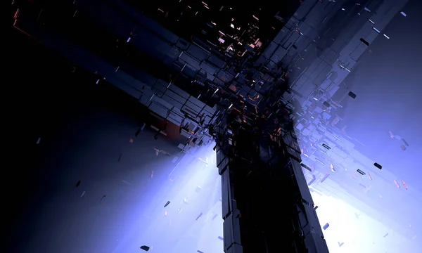 Fantastik uzay istasyonu. Closeup Dyson Küresi