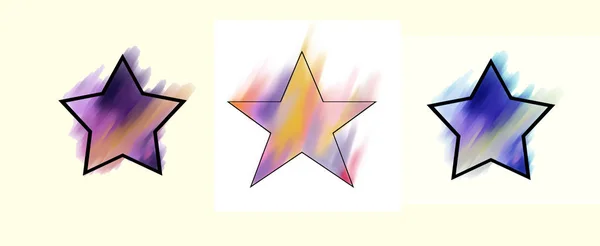 Colorful stars on a white background. illustration