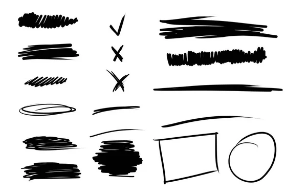 Tasarım öğeleri vurgulama ve üstü çizili metin vurgulamak için. illüstrasyon