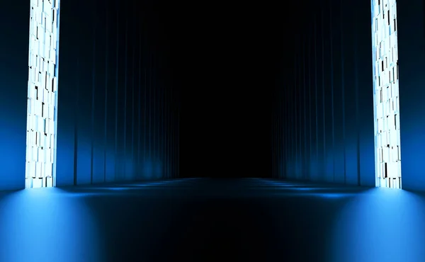 Mavi parlaklık uzun fantastik Oda