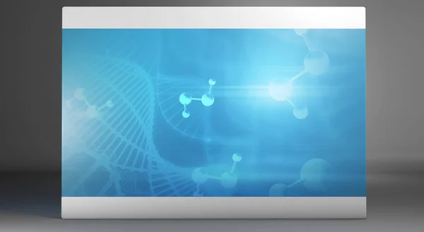 Tablet with a scientific theme on the screen — Stock Photo, Image