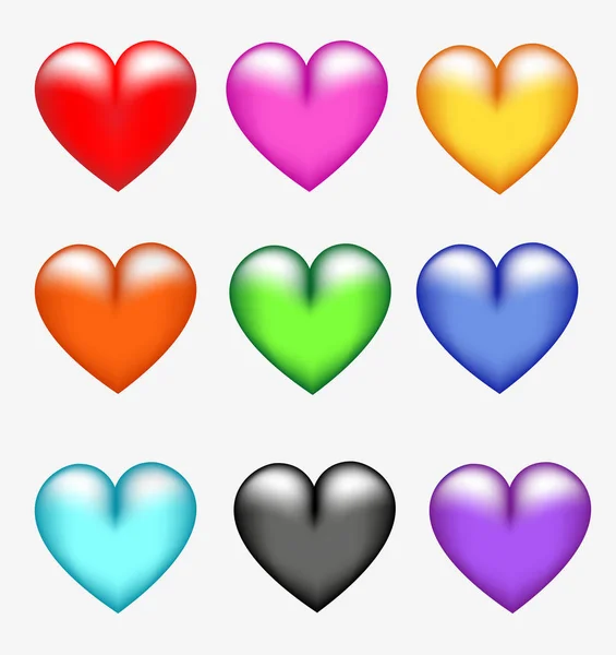 Colored Hearts White Background Illustration Symbol Love Vector Illustration Mesh — Stock Photo, Image