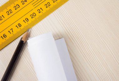 Kalem ve cetvel Üstten Görünüm