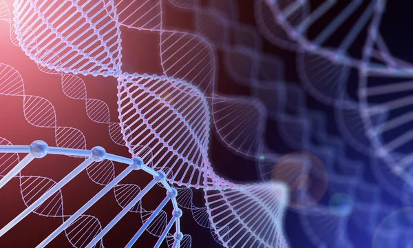 DNA'sı ön planda. Hücresel düzeyde Organizmanın yapısı. 3D