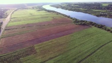 yeşil çayırlar Nehri'nin hava landcape