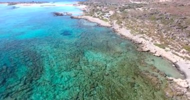 Güzel manzara mavi Beach Crete, Elafonissi
