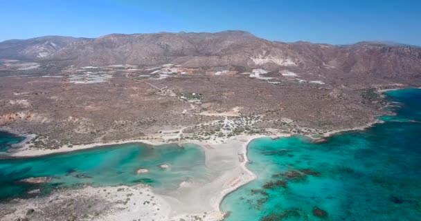Vacker utsikt över Blå stranden Elafonissi på Kreta — Stockvideo