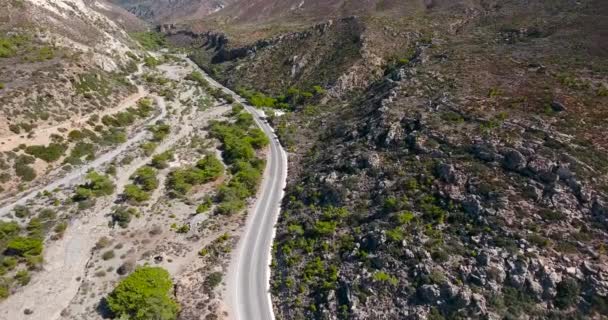Road in mountains at crete Greece — Stock Video