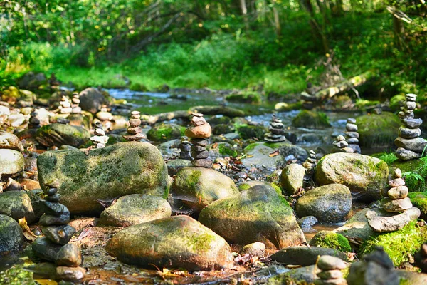 Stones and river in forest — Stock Photo, Image