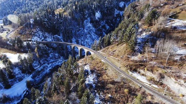 Landwasser viadukt ve Švýcarsku — Stock fotografie