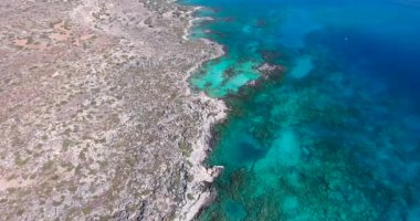 Güzel manzara mavi Beach Crete, Elafonissi