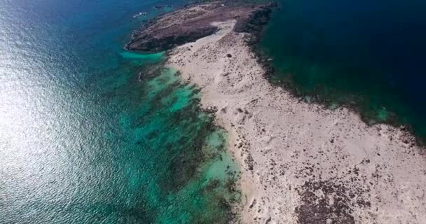 Piękny widok niebieski plaża Elafonissi Kreta — Wideo stockowe