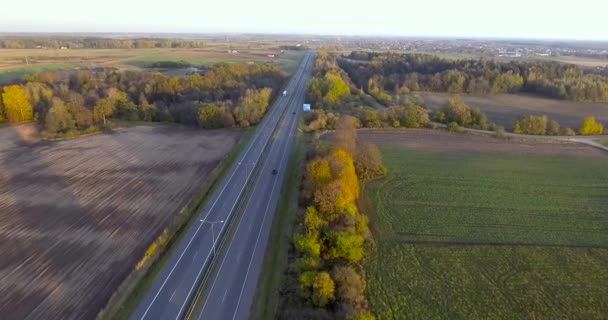 Voo por estrada com tráfego — Vídeo de Stock