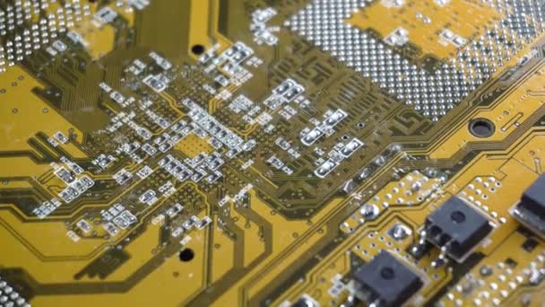 PC electronic circuit board close up. — Stock Video