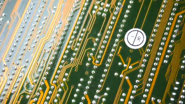 PC electronic circuit board close up. — Stock Video