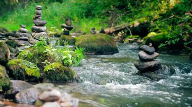 Güzel soğuk taze nehir manzara