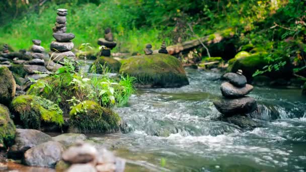 Hermoso paisaje de río fresco frío — Vídeos de Stock