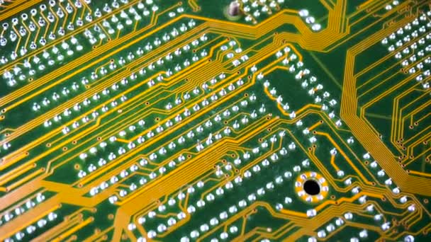 PC electronic circuit board close up. — Stock Video