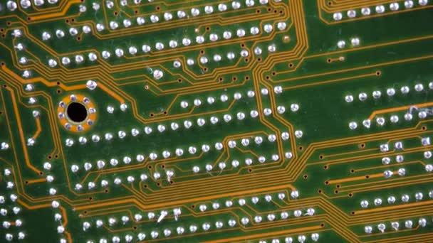 PC electronic circuit board close up. — Stock Video