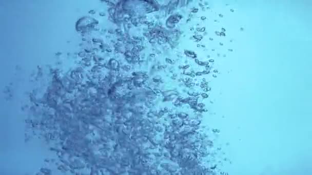 Bubbles in water slow motion — Stock Video