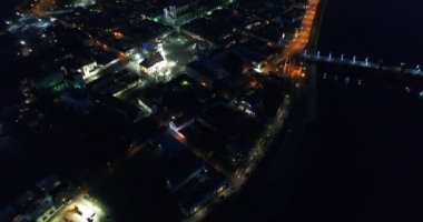 gece şehir, eski şehrin havadan görünümü